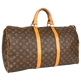 Louis Vuitton-Louis Vuitton Keepall 50 monograma de lona-Marrom