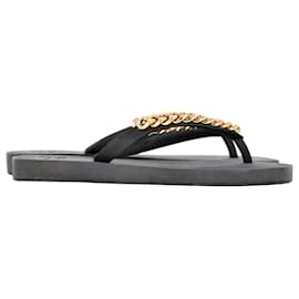 Giuseppe Zanotti-Giuseppe Zanotti Chain Hollywood Slides in Black Rubber-Black