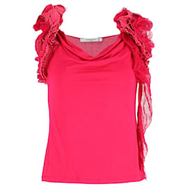 Givenchy-Givenchy-Top mit Rüschenärmeln aus rosa Viskose-Pink