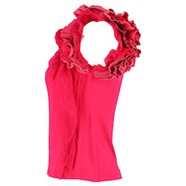 Givenchy-Givenchy-Top mit Rüschenärmeln aus rosa Viskose-Pink