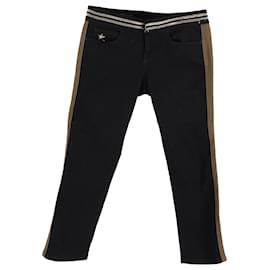 Gucci-Jeans Gucci com listra lateral em algodão preto-Preto