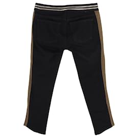 Gucci-Jeans Gucci com listra lateral em algodão preto-Preto