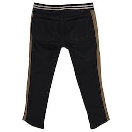 Gucci-Jeans Gucci con banda laterale in cotone nero-Nero