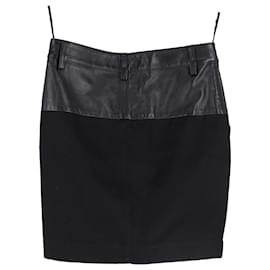 Gucci-Gucci Pencil Mini Skirt in Black Leather and Cotton-Black