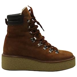 Hermès-Hermes Discovery Ankle Boots in Brown Suede-Brown