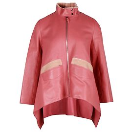 Hermès Hermes Asymmetric Jacket in Pink Leather Pink
