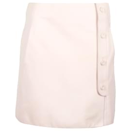 Hermès-Falda Hermes en cuero rosa pastel-Rosa,Otro