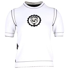 Chanel-Chanel "Chanel 5" T-shirt in cotone bianco-Bianco