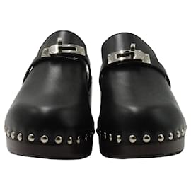 Hermès-Hermes Carlotta Mules in Black Leather-Black