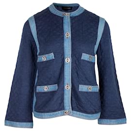 Chanel-Chanel Quilted Jacket in Blue Denim-Blue