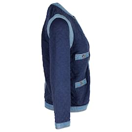Chanel-Chanel Quilted Jacket in Blue Denim-Blue