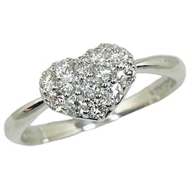 & Other Stories-Other 18K Platinum Diamond Heart Ring  Metal Ring in Excellent condition-Other