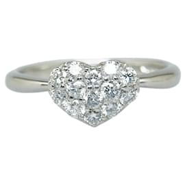 & Other Stories-Other 18K Platinum Diamond Heart Ring  Metal Ring in Excellent condition-Other