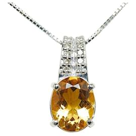 & Other Stories-Other Platinum Topaz Necklace  Metal Necklace in-Other