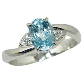 & Other Stories-Andere Platin Aquamarin Ring Metall Ring in gutem Zustand-Andere