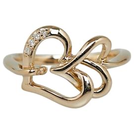 & Other Stories-K18PG Ring mit Diamant-Herzmotiv in gutem Zustand-Golden