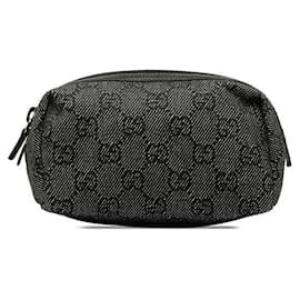Gucci-Kosmetiktasche aus Denim mit GG-Muster von Gucci 29596 in guter Kondition-Andere