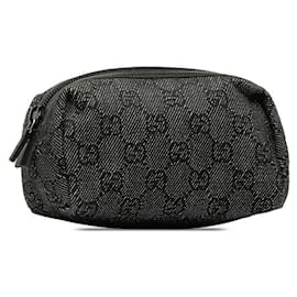Gucci-Pochette cosmétique en denim Gucci GG Denim Vanity Bag 29596 en bon état-Autre