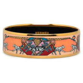 Hermès-Pulsera de leopardo esmaltada Hermes Brazalete de esmalte GM en excelentes condiciones-Otro