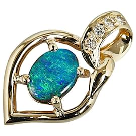 & Other Stories-andere 14K Opal Anhänger Metall Halskette in gutem Zustand-Andere