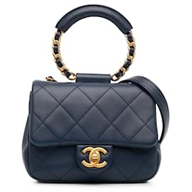 Chanel-Chanel Blue Small In The Loop Flap-Blue,Dark blue
