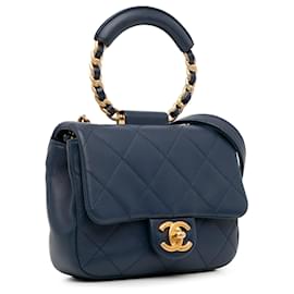Chanel-Chanel Blue Small In The Loop Flap-Blue,Dark blue