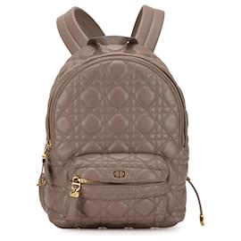 Dior-Dior Brown Small Lambskin Cannage Backpack-Brown,Flesh