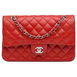 Chanel-Chanel Red Medium Classic Lambskin Double Flap-Red