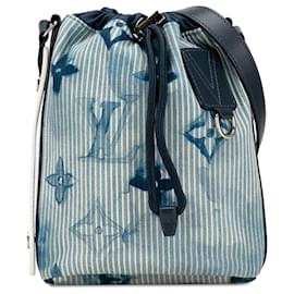 Louis Vuitton-Blaues Monogramm-Aquarell-Sac Marin BB von Louis Vuitton-Blau,Hellblau