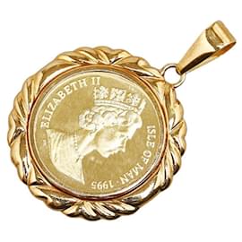 & Other Stories-autre 18k Gold Elizabeth II Coin Pendentif Métal Pendentif en excellent état-Autre