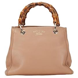 Gucci-Bolso Gucci Bamboo Shopper Pequeño De Piel 336032 en buen estado-Otro