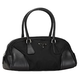 Prada-Prada Tessuto & Leather Mini Handbag Canvas Handbag B10747 in good condition-Other