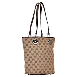 Gucci-Gucci GG Canvas Eclipse Tote Bag Canvas Handbag 120840 in good condition-Other