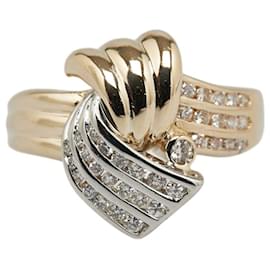 & Other Stories-K18YG Yellow Gold Pt900 Platinum Diamond 0.83ct Ring in Excellent Condition-Golden