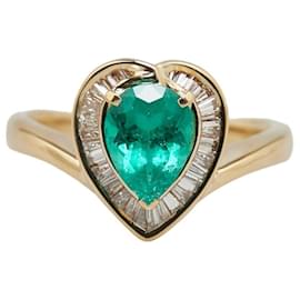 & Other Stories-Other 18k Gold Diamond & Emerald Ring Metal Ring in Excellent condition-Other
