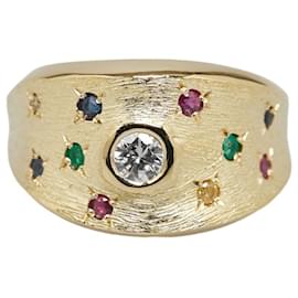 & Other Stories-andere 18k Gold Edelsteine Diamant Ring Metallring in ausgezeichnetem Zustand-Andere