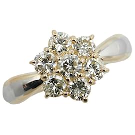 & Other Stories-Other 18k Gold & Platinum Diamond Flower Ring Metal Ring in Excellent condition-Other