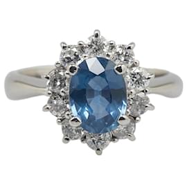 & Other Stories-Andere Platin Diamant & Saphir Ring Metallring in ausgezeichnetem Zustand-Andere