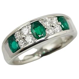 & Other Stories-Outro anel de platina, diamante e esmeralda, anel de metal em excelente estado-Outro