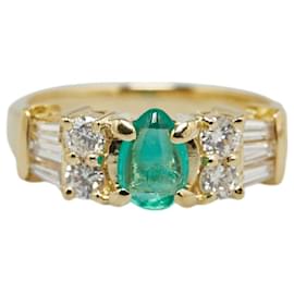 & Other Stories-andere 18k Gold Diamant & Smaragd Ring Metallring in ausgezeichnetem Zustand-Andere