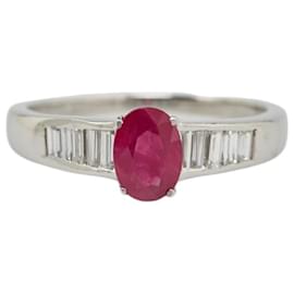 & Other Stories-Other Platinum Diamond & Ruby Ring Metal Ring in Excellent condition-Other