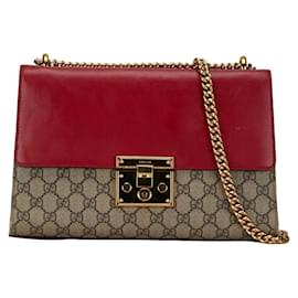 Gucci-Bolsa de ombro Gucci GG Supreme com cadeado Bolsa de ombro de lona 409486 em boa condição-Outro