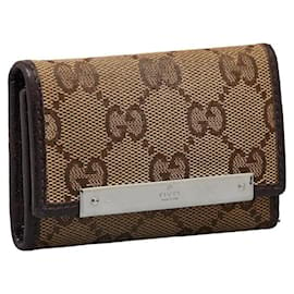 Gucci-Gucci GG Canvas 6 Llavero de lona 127048 en buen estado-Otro