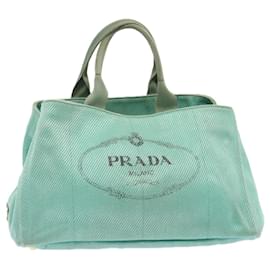 Prada-PRADA Canapa GM Hand Bag Canvas Blue Auth 72696-Blue
