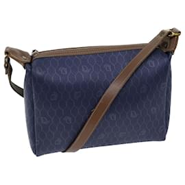 Christian Dior-Christian Dior Honeycomb Canvas Shoulder Bag PVC Navy Auth bs13759-Navy blue