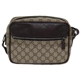 Gucci-GUCCI GG Supreme Shoulder Bag PVC Beige 114291 Auth ki4360-Beige