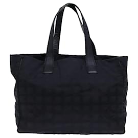 Chanel-CHANEL New Travel Line Tote Bag Nylon Black CC Auth ep4067-Black