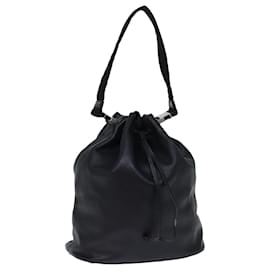 Prada-PRADA Shoulder Bag Leather Black Auth ki4379-Black