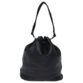 Prada-PRADA Shoulder Bag Leather Black Auth ki4379-Black
