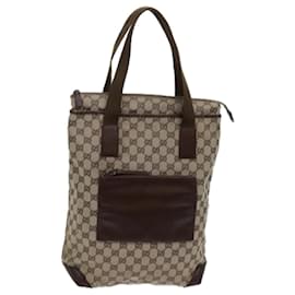 Gucci-GUCCI Borsa tote in tela GG Beige Marrone Auth 72517-Marrone,Beige